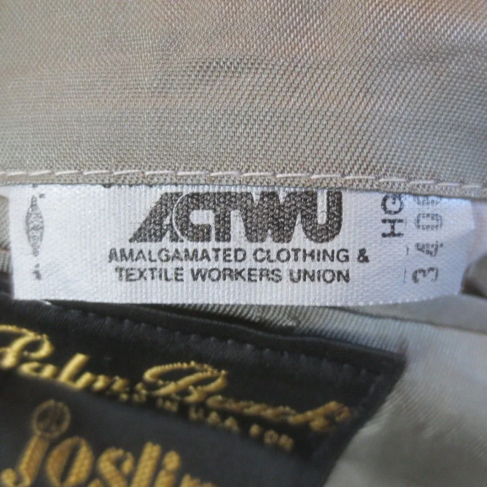 Vintage Palm Beach 2 Piece Suit Jacket Pants 35x32 Men Gray Lightweight Business